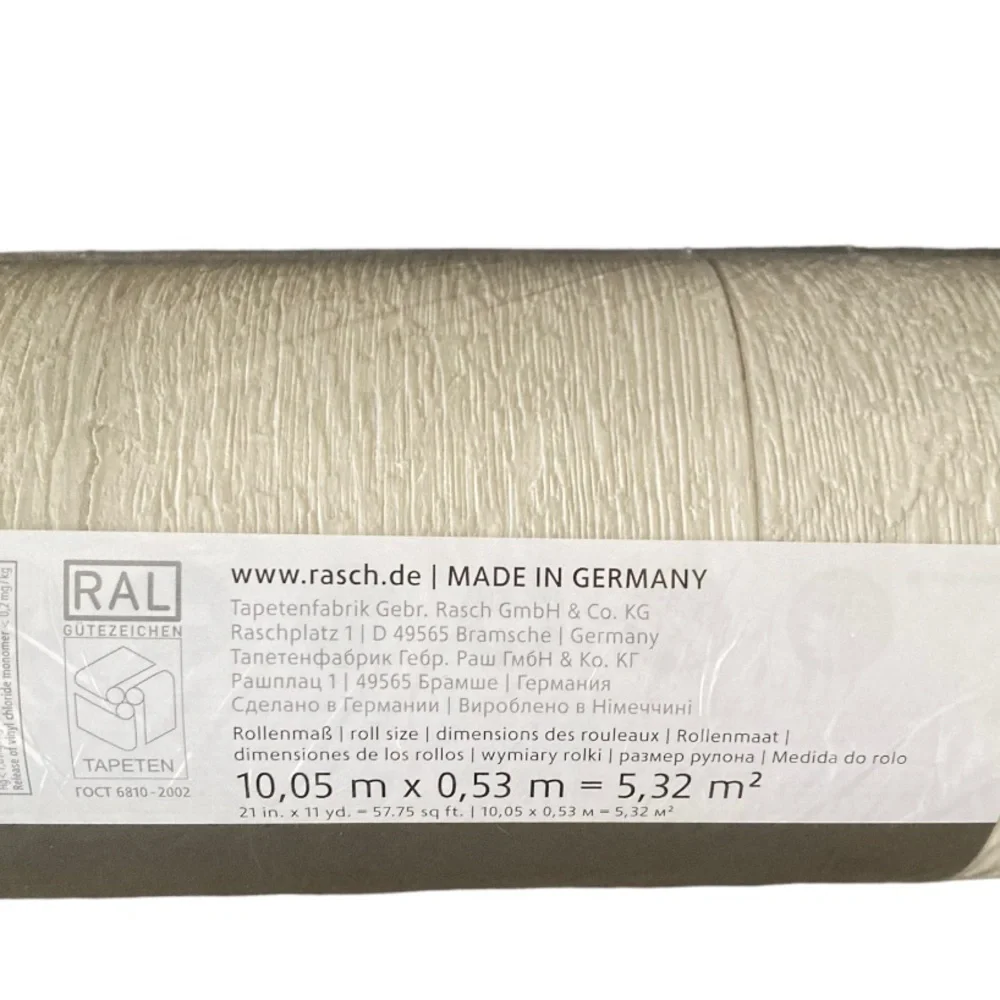 Rasch European Wallpaper wood design grey white 514407 NWT 1 Roll